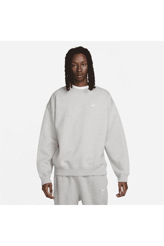 Nike Solo Swoosh Men's Fleece Crew Color: Dark Grey Heather/White Size: M