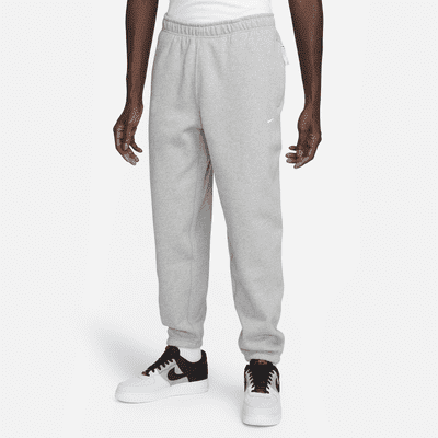 Nike Solo Swoosh Men's Fleece Pants Color: Dark Grey Heather/White Size: 4XL