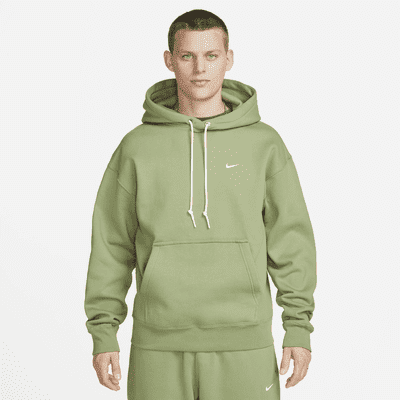 Nike Solo Swoosh Men s Fleece Pullover Hoodie Color Oil Green White Size M Walmart