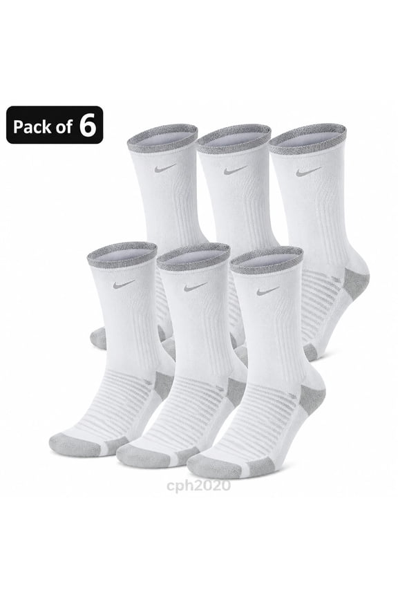 Nike Spark Socks Cushioned Athletic Reflective YTH & MEN 6-7.5 WMN 7.5-9 (6-PK)
