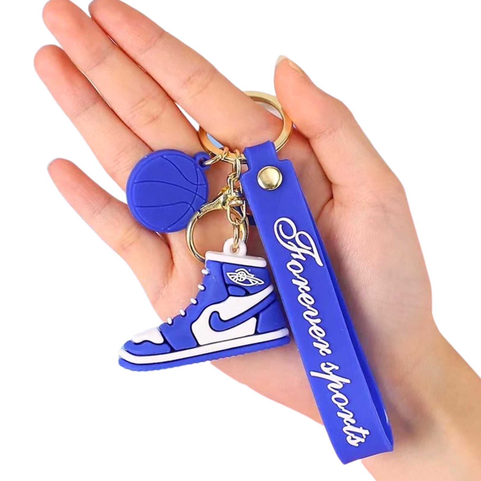 blue nike keychain