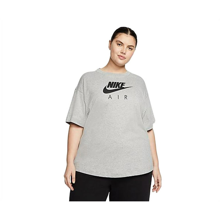 Nike Sportswear Air Boyfriend T Womens Active Shirts & Tees Size Xxl,  Color: Grey/Black 