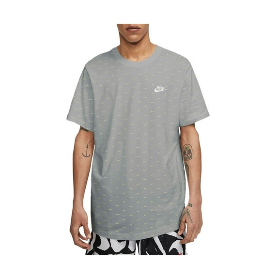 Nike Sportswear Allover Mini Swoosh Mens Active Shirts & Tees Size XL, Color: Grey/Grey