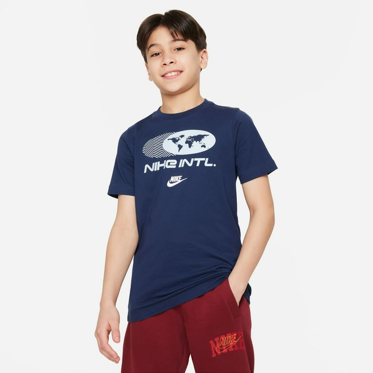 Boys 8 20 Nike Sportswear International Amplify Graphic Tee Color Navy Size LARGE Walmart
