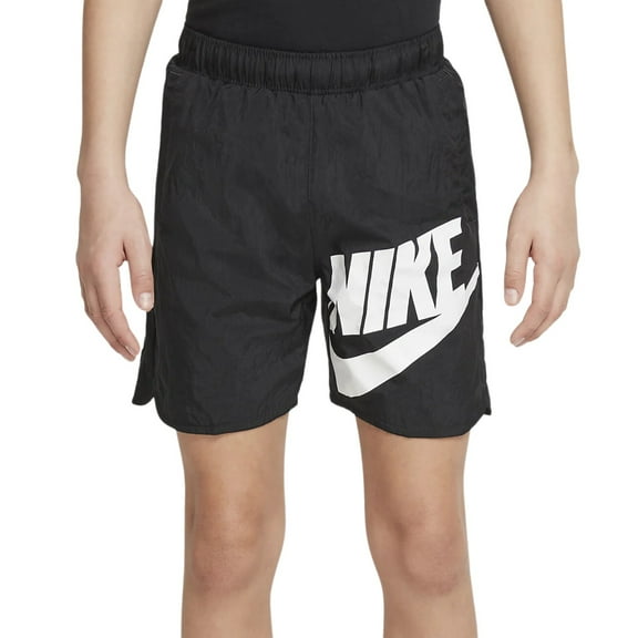 Nike Sportswear Big Kids' (Boys') Woven Shorts Color: Black/White Size: M
