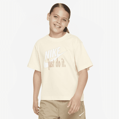 Nike Sportswear Big Kids' (Girls) T-shirt Color: Coconut Milk Size