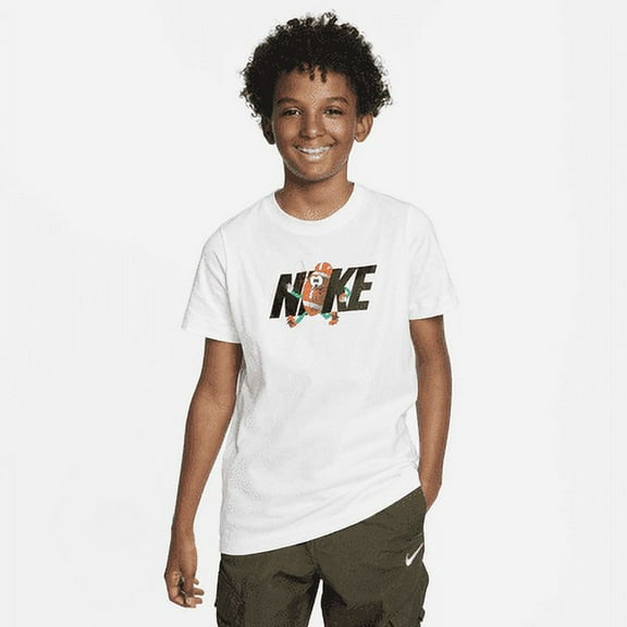 Nike Sportswear Big Kids' T-Shirt Color: White Size: S