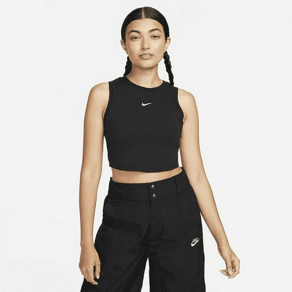 Nike Sportswear Chill Knit Women's Tight Cropped Mini-Rib Tank Top Size - Medium