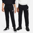 thumbnail image 1 of Nike Sportswear Club Fleece Big Kids' Open-Hem Pants Color: Black/White Size: L, 1 of 3