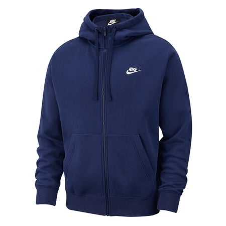 Nike Sportswear Club Fleece Full-Zip Hoodie Midnight Navy/White BV2645-410 Men's Size M Standard Fit