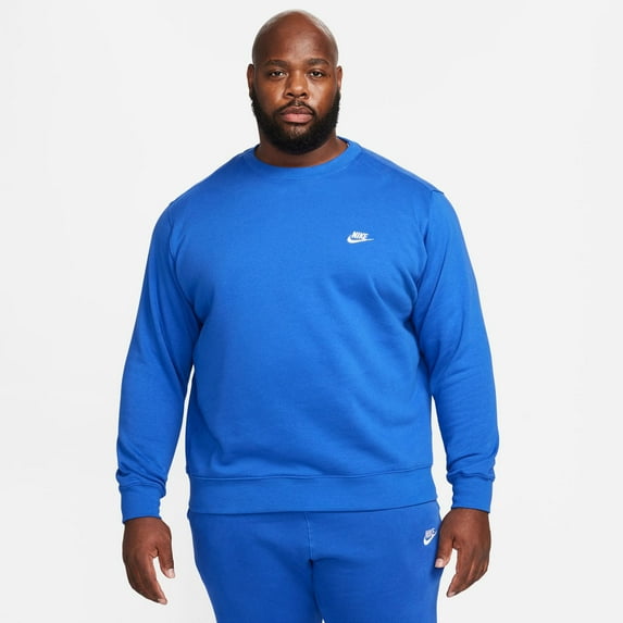 Nike Sportswear Club Fleece Men's Crew Color: Game Royal/White Size: 2XL
