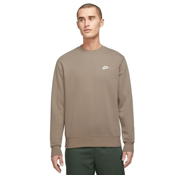 Nike Sportswear Club Fleece Men's Crew Color: Khaki/White Size: XL