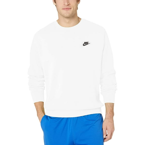 Nike Sportswear Club Fleece Men's Crew Color: White/Black Size: L