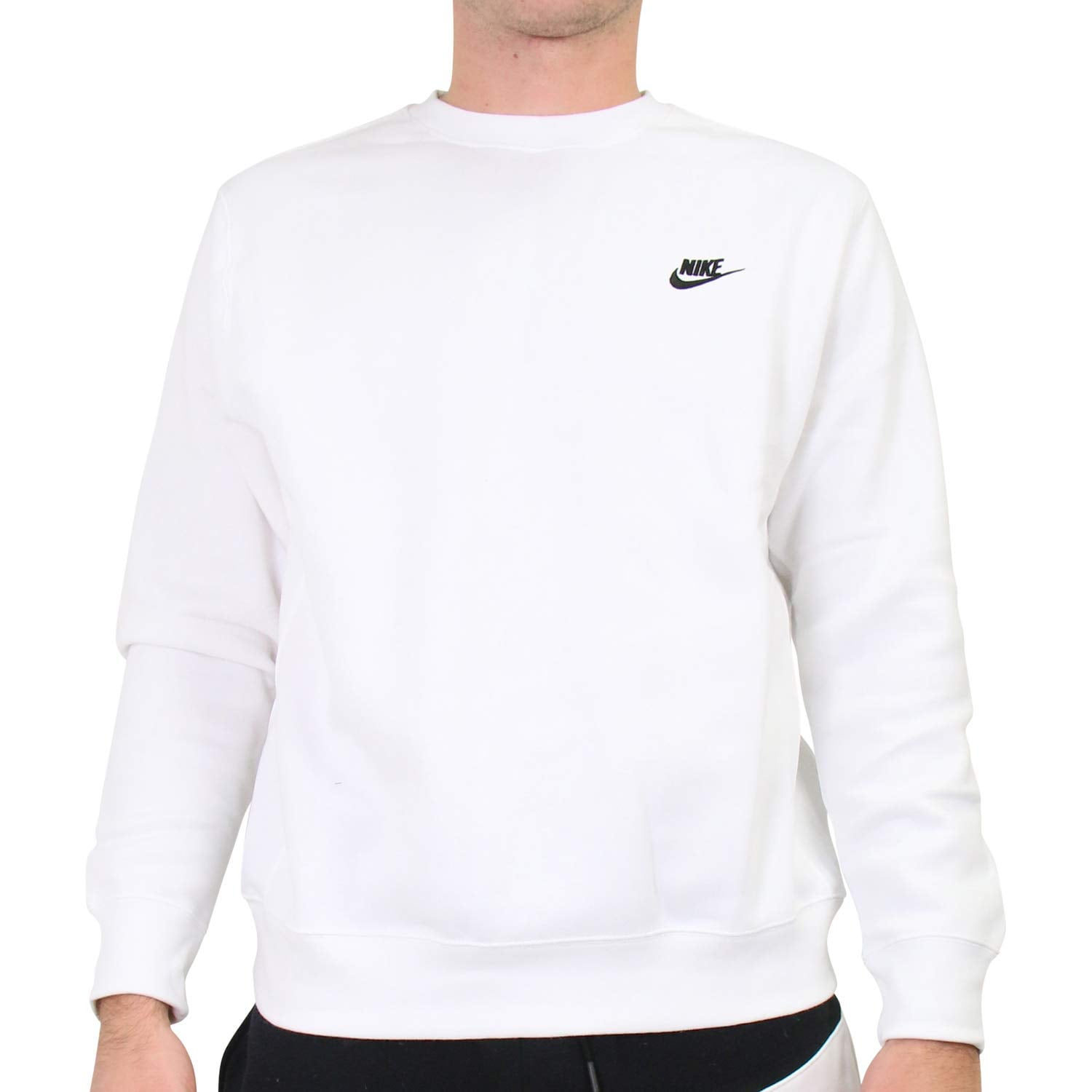 Free Shipping! Nike Sportswear Club Fleece Men's Crew Color: White
