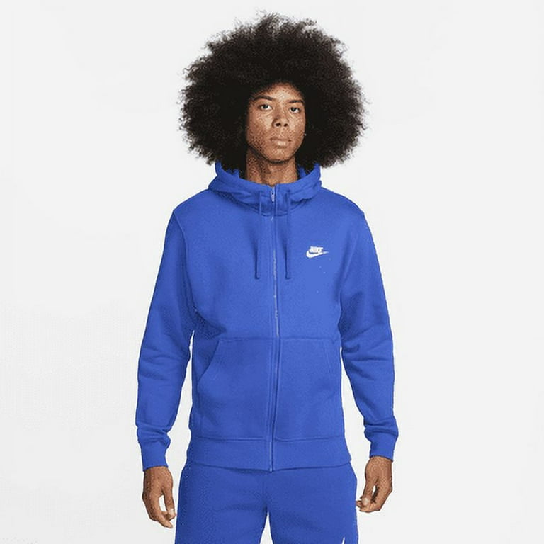 Nike Sportswear Club Fleece Men s Full Zip Hoodie Color Game Royal Game Royal White Size XL Tall Walmart