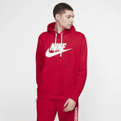 Nike club pullover hoodie red online