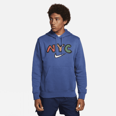 Nike Sportswear Club Fleece Men s Pullover Graphic Hoodie Color Mystic Navy Mystic Navy Size M Walmart
