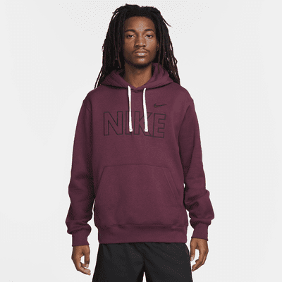 Nike Sportswear Club Fleece Men s Pullover Hoodie Color Night Maroon Black Size S Walmart