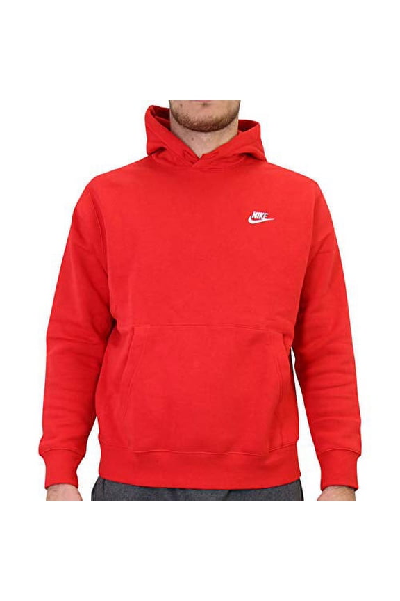 Sportswear Club Fleece Pullover Hoodie Color: University Red/University Red/White Size: XL Tall