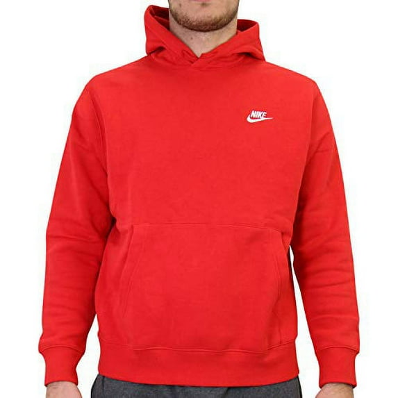 Nike Sportswear Club Fleece Pullover Hoodie Color: University Red/University Red/White Size: XL Tall