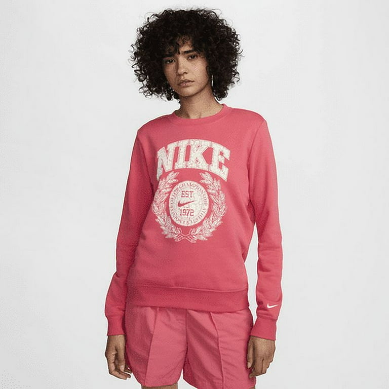 Nike Sportswear Club Fleece Women s Crew Neck Sweatshirt Color Aster Pink Size L 12 14 Walmart