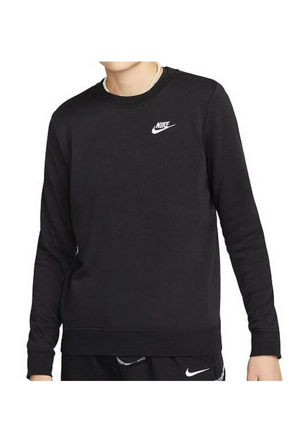 Sportswear Club Fleece Women's Crew-Neck Sweatshirt Color: Black/White Size: M