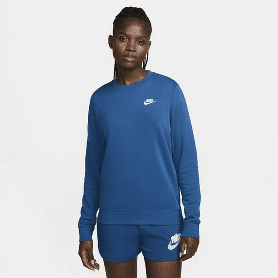 Nike Sportswear Club Fleece Women's Crew-Neck Sweatshirt Color: Court Blue/White Size: XL