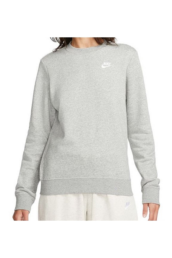 Sportswear Club Fleece Women's Crew-Neck Sweatshirt Color: Dark Grey Heather/White Size: XL