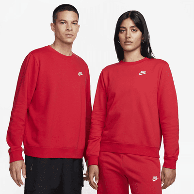 Nike Sportswear Club Fleece Women s Crew Neck Sweatshirt Color University Red White Size XS Walmart