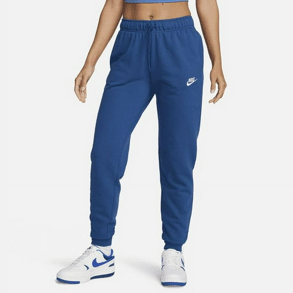 Nike Sportswear Club Fleece Women's Mid-Rise Joggers Color: Court Blue/White Size: 2XL Short