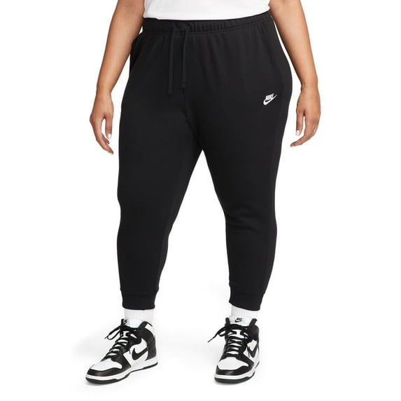 Nike Sportswear Club Fleece Women's Mid-Rise Joggers (Plus Size) Color: Black/White Size: 4X