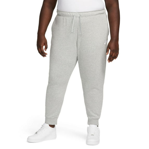 Nike Sportswear Club Fleece Women's Mid-Rise Joggers (Plus Size) Color: Dark Grey Heather/White Size: 2X