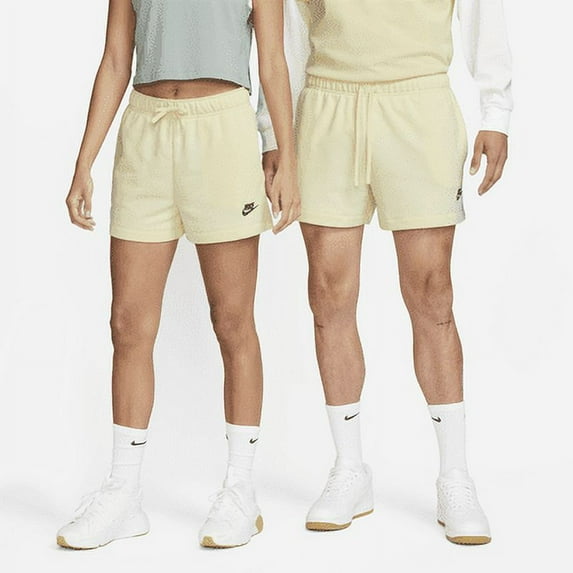 Nike Sportswear Club Fleece Women's Mid-Rise Shorts Color: Coconut Milk/Black Size: XL Short