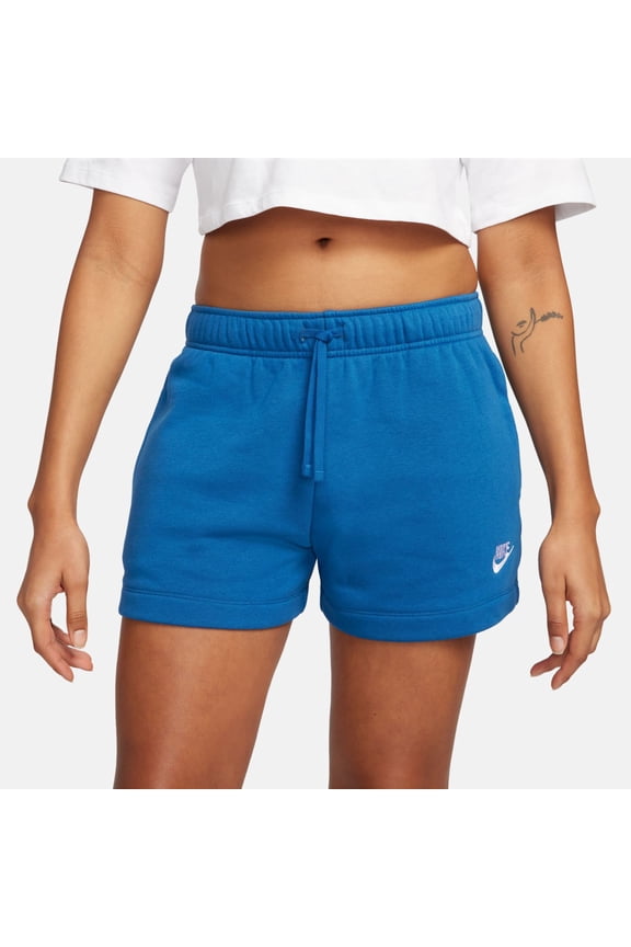 Sportswear Club Fleece Women's Mid-Rise Shorts Color: Court Blue/White Size: XL