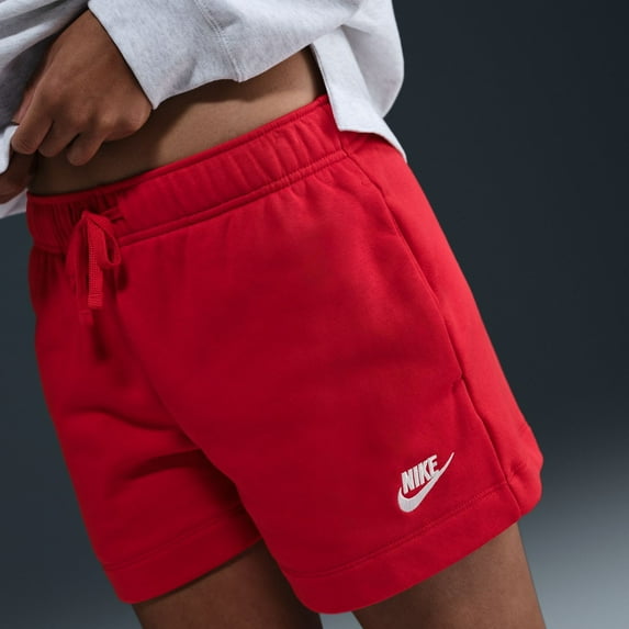 Nike Sportswear Club Fleece Women's Mid-Rise Shorts Color: University Red/White Size: S