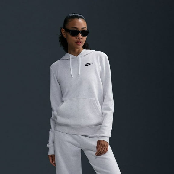 Nike Sportswear Club Fleece Women's Pullover Hoodie Color: Birch Heather/Black Size: M