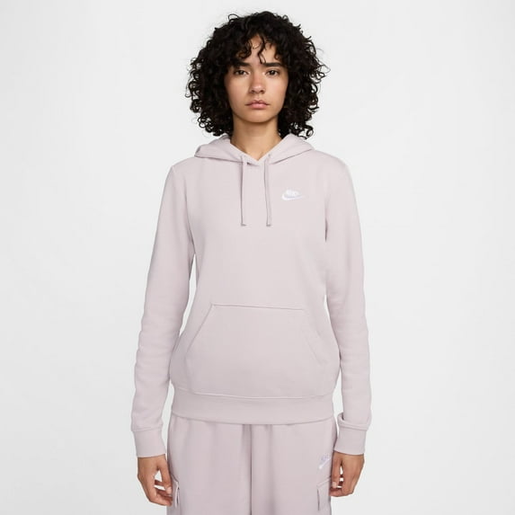 Nike Sportswear Club Fleece Women's Pullover Hoodie Color: Platinum Violet/White Size: XS (0–2)