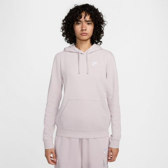 Nike Sportswear Club Fleece Women's Pullover Hoodie Color: Platinum Violet/White Size: XS (0–2)