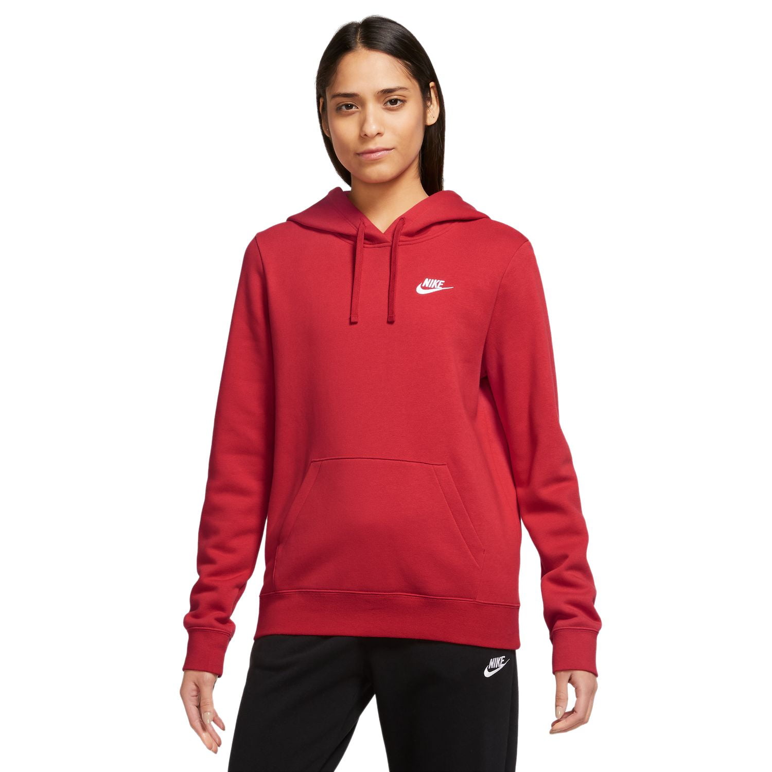 nike red pullover hoodie women's