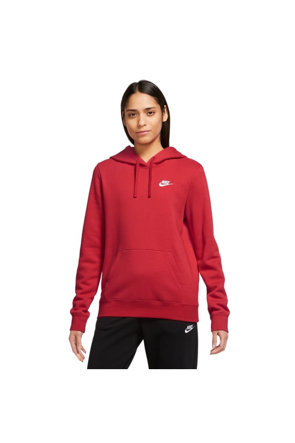 Women's Nike Sportswear Club Fleece Hoodie Color: University Red Size: X SMALL