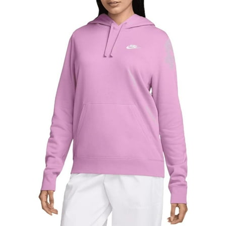 Nike Sportswear Club Fleece Women's Pullover Hoodie (DQ5793-632, Beyond Pink/White) Size X-Small