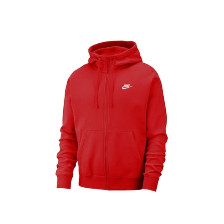 Men's Nike Sportswear University Red/White Club Fleece Full-Zip Hoodie - L
