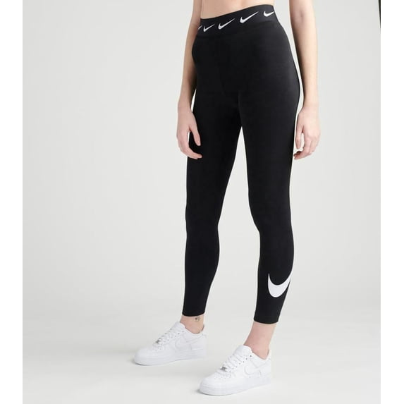 Nike Sportswear Club High-Waisted Leggings Women's Size S (Black/White)