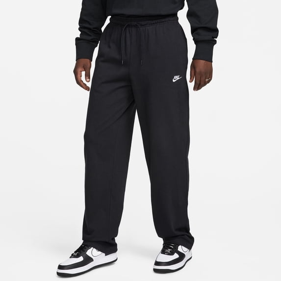 Nike Sportswear Club Men's Knit Open-Hem Pants Color: Black/White Size: L