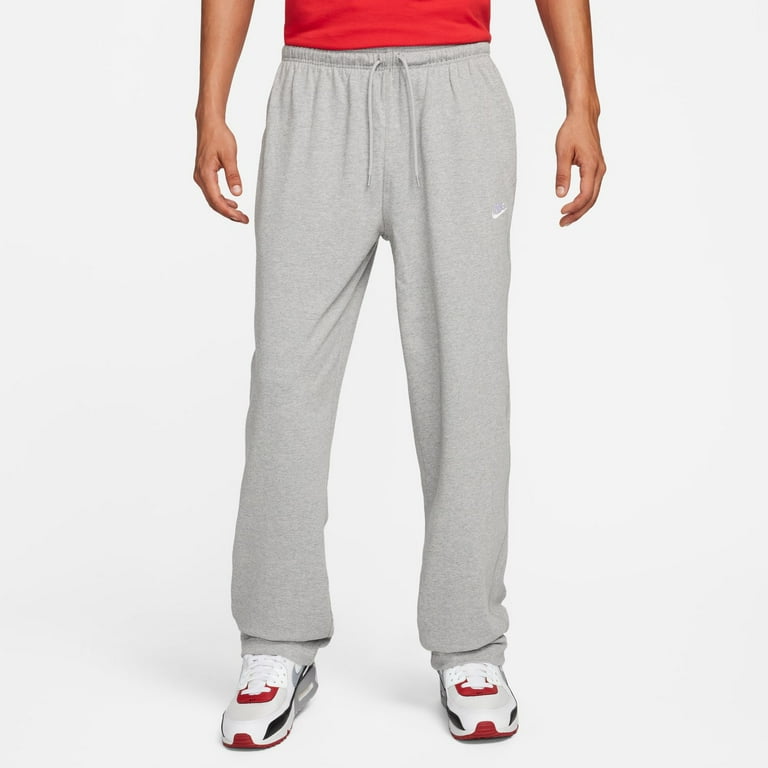 Nike Sportswear Club Men s Knit Open Hem Pants Color Dark Grey Heather White Size L Walmart