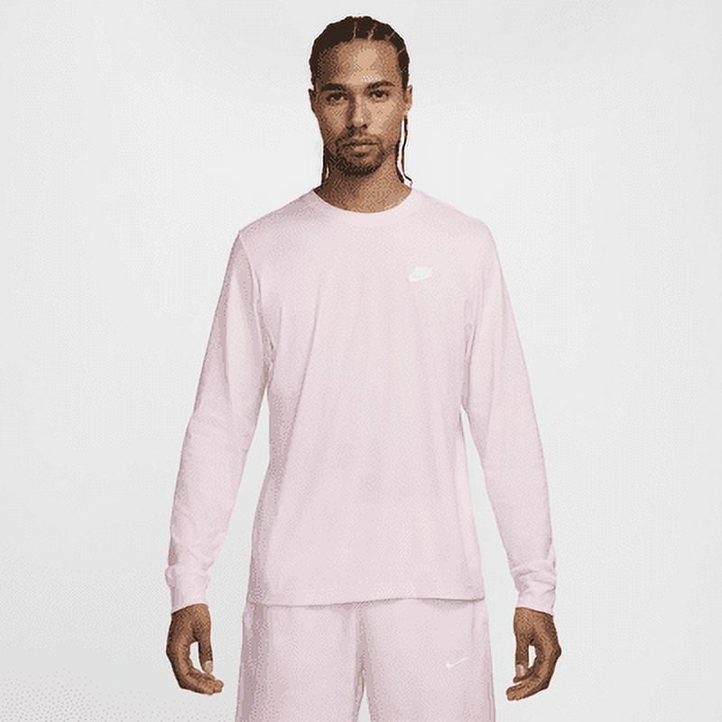 Nike Sportswear Club Men's Long-Sleeve T-Shirt Color: Pink Foam