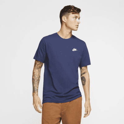 Nike Sportswear Club Men's T-Shirt Color: Midnight Navy/White Size: XS