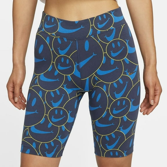 Nike Sportswear Essential Bike Shorts Women's Size Small Blue Thunder DQ3544-437