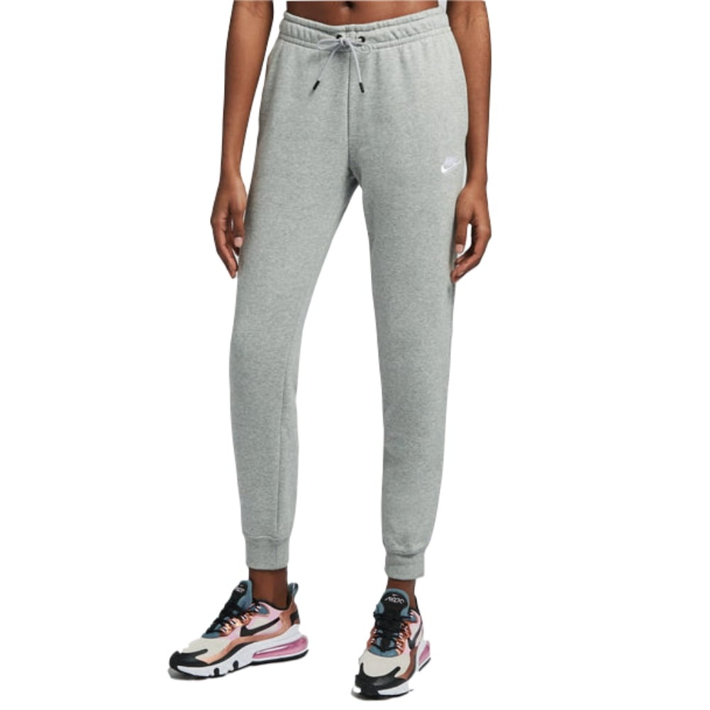 nike sportswear essential women's fleece pants in dark grey heather