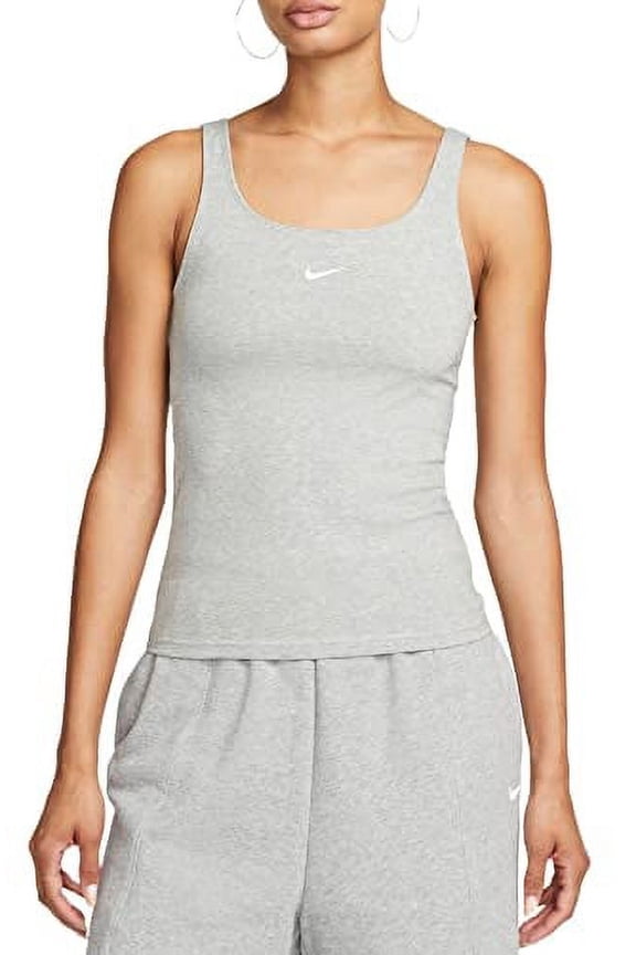 Sportswear Essential Women's Cami Tank (Dark Grey Heather/White) Size XL